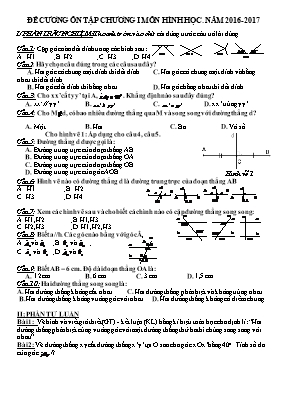 Đề cương ôn tập chương I môn Hình học 7